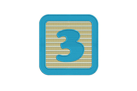 Number Three: A Seasonal Embroidery Design for Holiday and Back to School Crafts