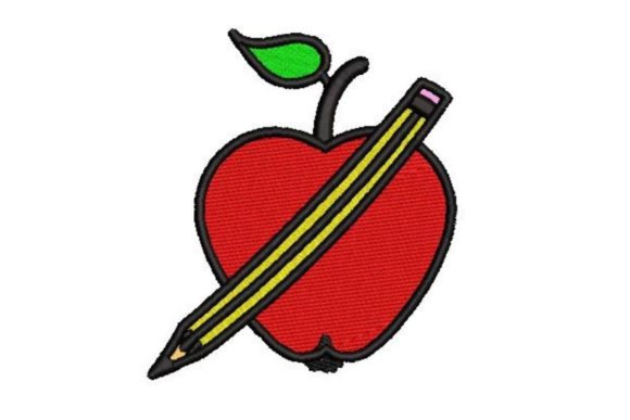 School Apple with Pencil: A Back-to-School Embroidery Design That Delivers