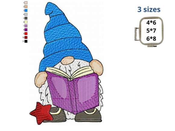 School Gnome with Book: A Back to School Embroidery Pick
