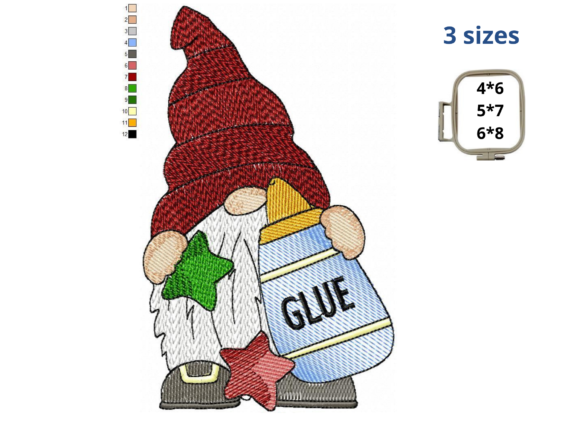 School Gnome with Glue: A Charming Addition to Seasonal Embroidery