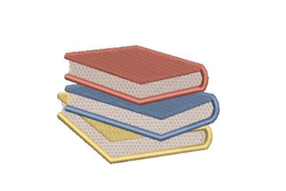 Stack of Books Embroidery Review for Boutique Apparel